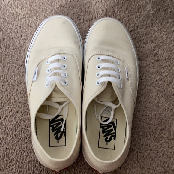 Vans | Shoes | Cream Color Vans Womens 7mens 55 | Poshmark